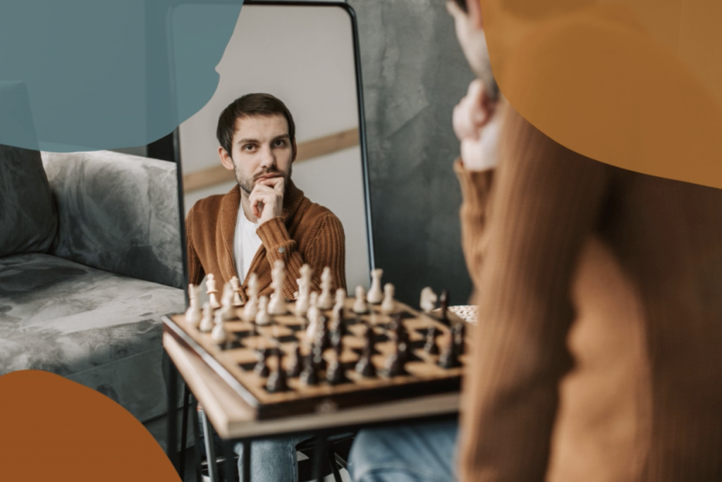 image d'une personne face à un miroir se posant des questions par rapport à ses blocages